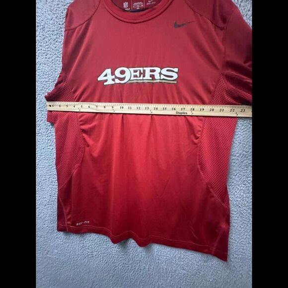 Nike 49ers Shirt Mens XL Red Short Sleeve Dri Fit Distressed San Francisco Tee - Picture 6 of 10
